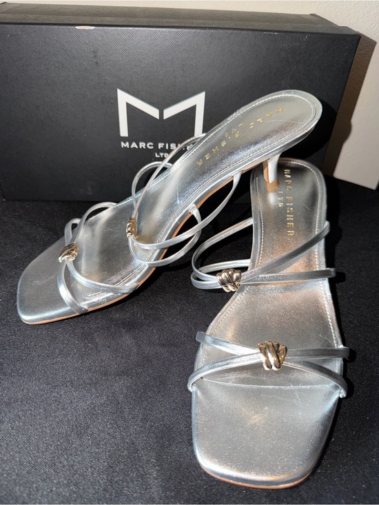 Marc Fisher Shoes - Marc Fisher Silver Strappy Knot Mules